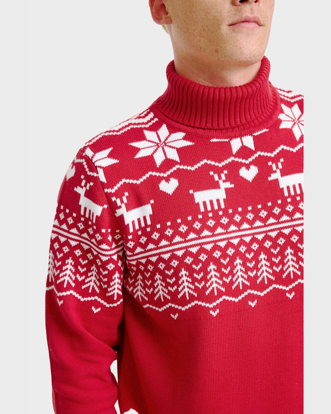 Pull col roulé de Noël du Groenland pour hommes