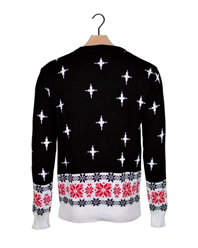 Pull de Noël pour femme avec le Père Noël qui décharge sa voiture