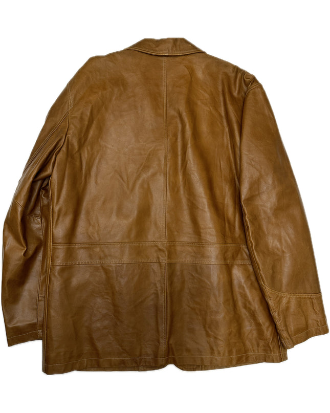 veste en cuir marron vintage