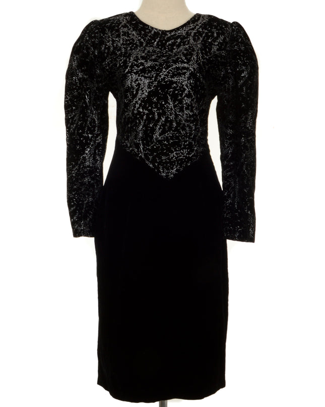 Robe vintage en velours noir