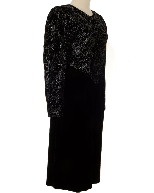 Robe vintage en velours noir
