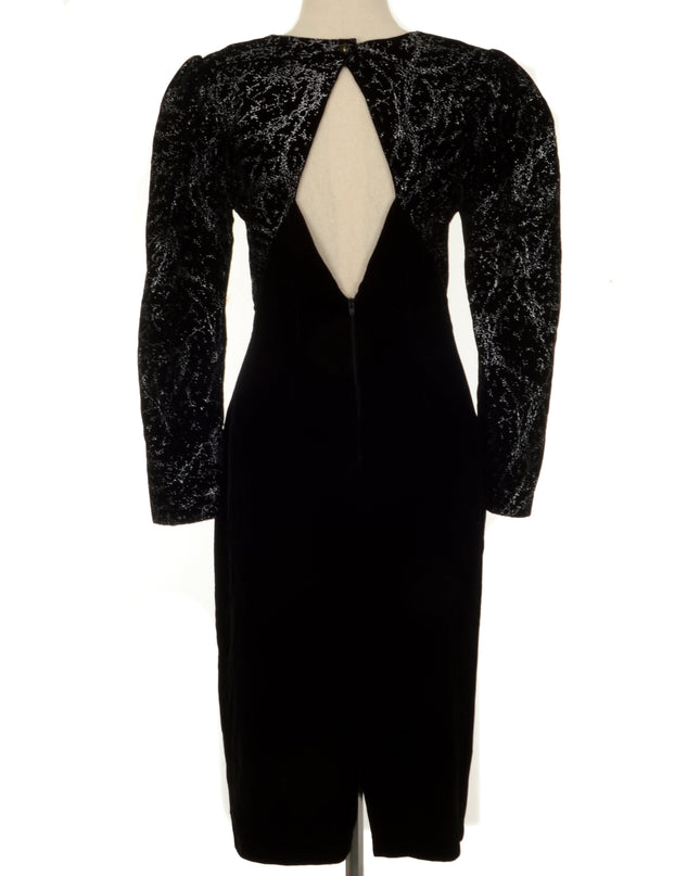 Robe vintage en velours noir