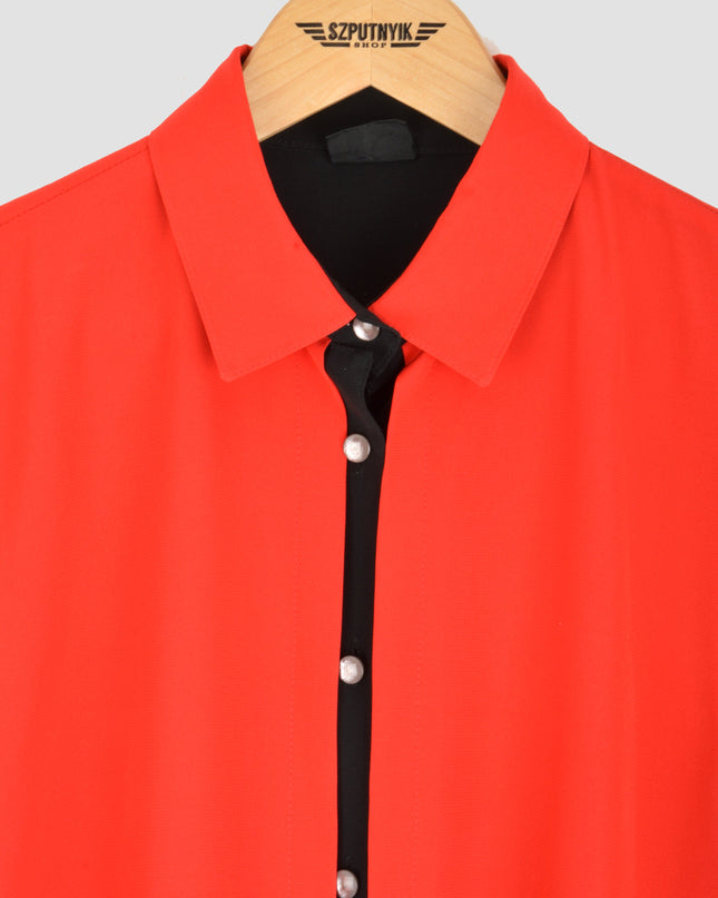 Chemisier vintage - Colorblock | Rouge