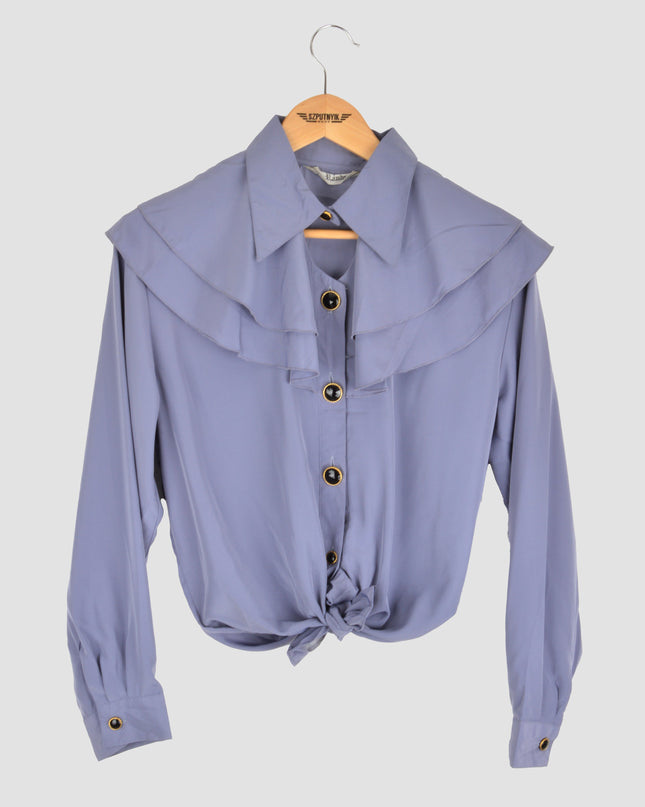 Chemisier vintage à volants | Violet | Pyjama de Noël pour tous