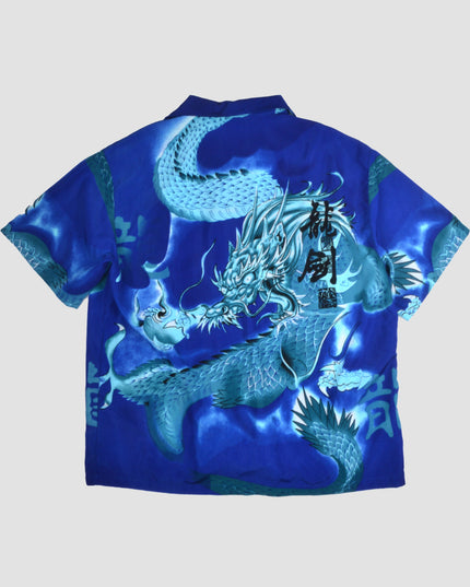 Chemise vintage - Dragon bleu | Mode unique pour les fêtes