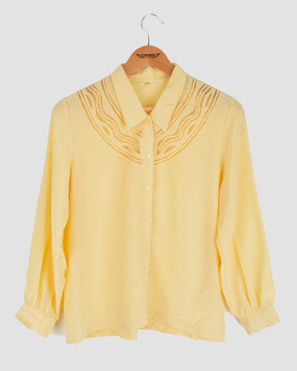 Chemisier vintage - Encolure transparente | Jaune | Pyjama de Noël pour tous