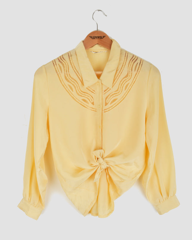 Chemisier vintage - Encolure transparente | Jaune | Pyjama de Noël pour tous