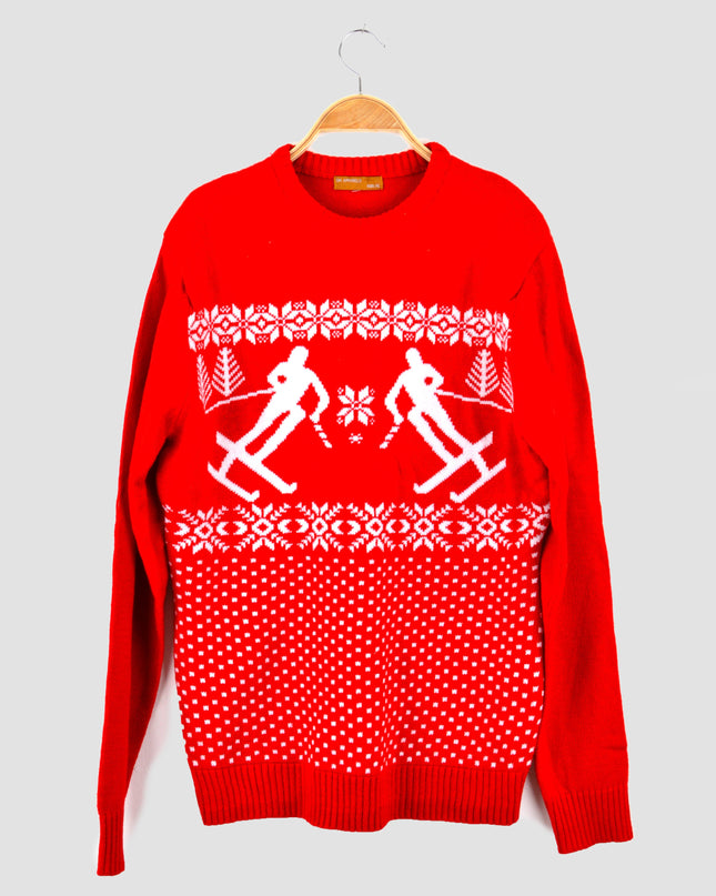 Vintage Skiing Christmas Sweater