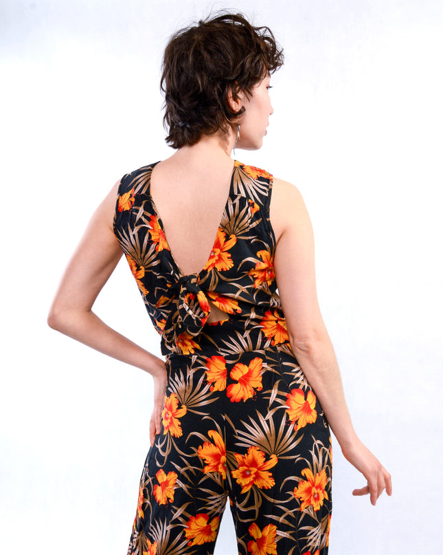 Salopette vintage à fleurs