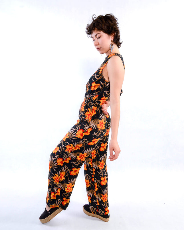 Salopette vintage à fleurs