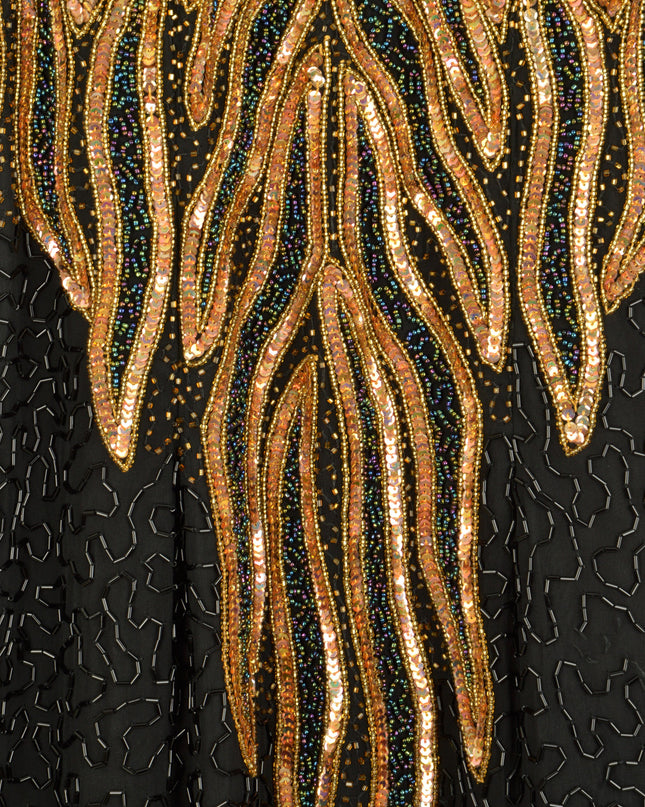 Robe longue vintage - Perles | Noire | Pulls de Noël