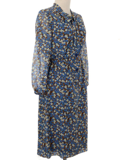 Robe vintage à fleurs bleues