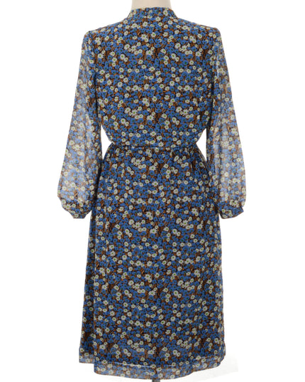 Robe vintage à fleurs bleues