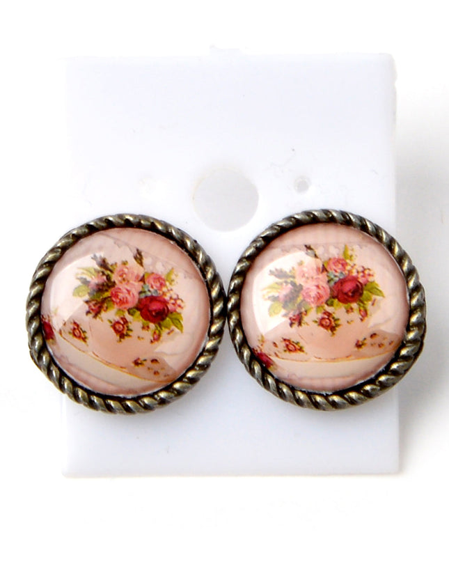 Boucles d'oreilles motif bouquet