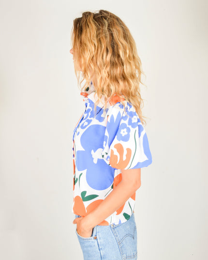 Chemisier à bouquet floral - Blanc | Collection limitée pour tous les âges