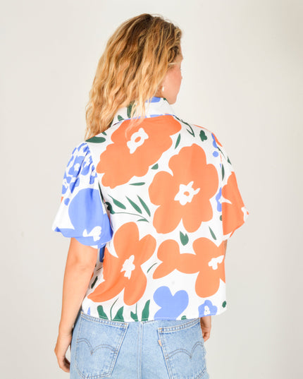 Chemisier à bouquet floral - Blanc | Collection limitée pour tous les âges