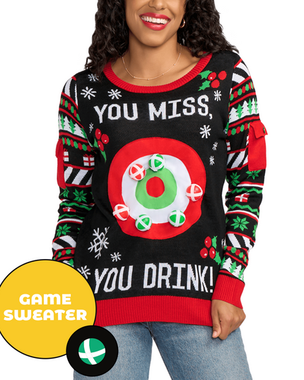 Women's Drinking Game Ugly Christmas Sweater