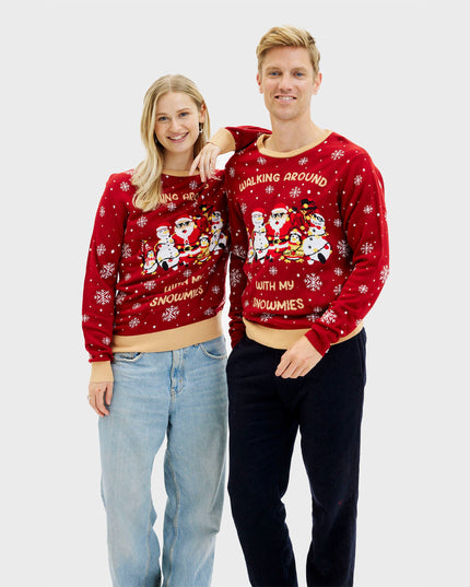 Pull pour femmes « Walking Around With My Snowmies »