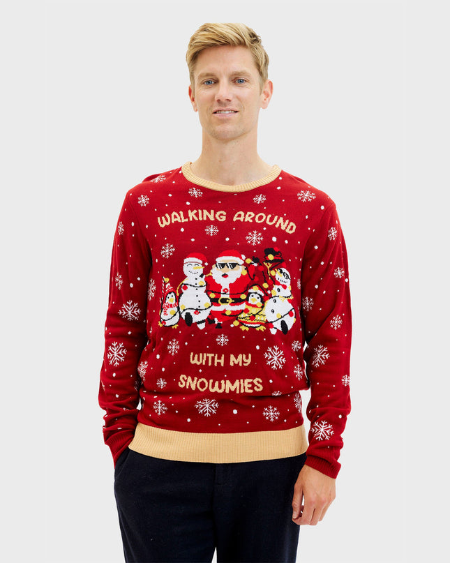 Pull pour hommes « Walking Around With My Snowmies »