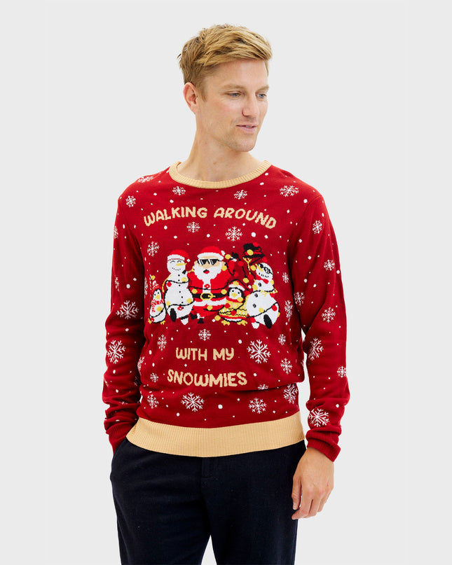 Pull pour hommes « Walking Around With My Snowmies »