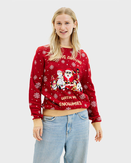 Pull pour femmes « Walking Around With My Snowmies »