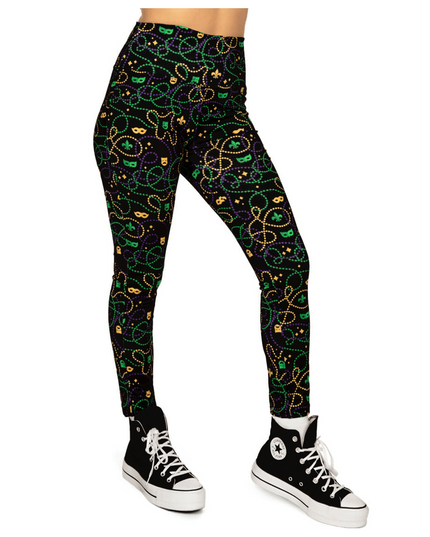 Black Beaded High Waisted Leggings