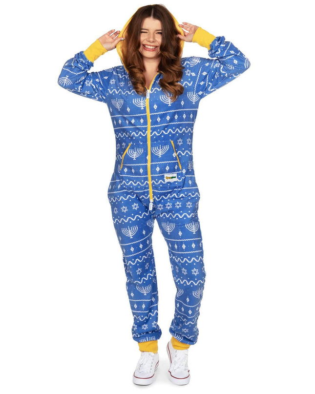 Women's Blue Hanukkah Jumpsuit