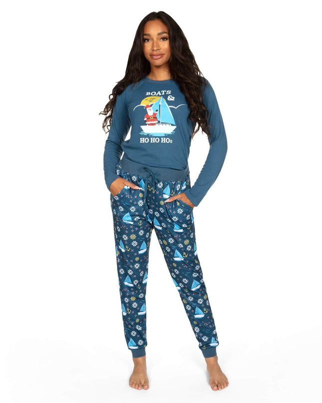 Women's Boats & Ho Ho Hos Crew Neck Pajama Set