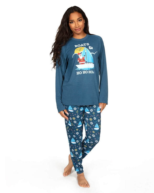 Women's Boats & Ho Ho Hos Crew Neck Pajama Set