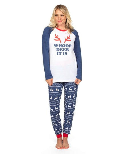 Women's Whoop Deer It Is Crew Neck Pajama Set
