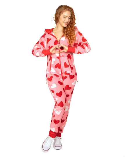 Women's Full Hearts Jumpsuit
