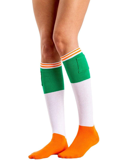 Women's Irish Flag Shot Socks with Pockets (Fits Sizes 6-11W)