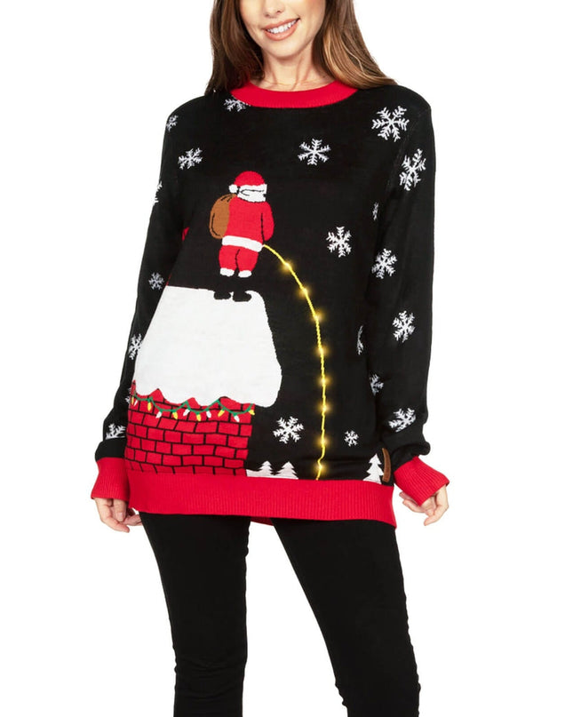 Women's Leaky Roof Light Up Oversized Christmas Sweater