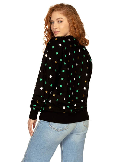 Women's Metallic Clover Crewneck Sweatshirt
