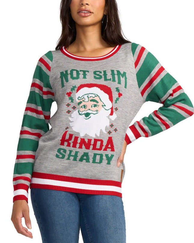 Women's Not Slim, Kinda Shady Ugly Christmas Sweater