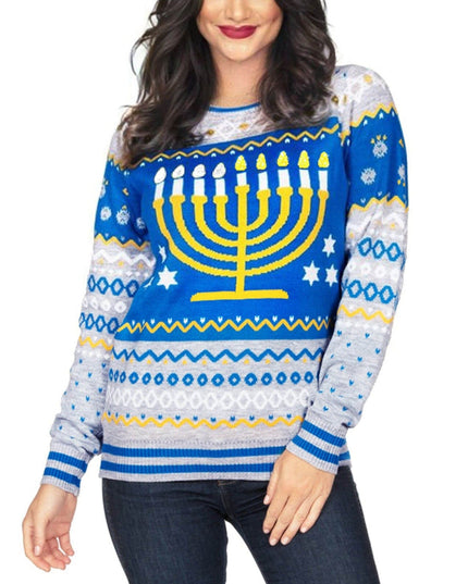 Women's Reversible Sequin Hanukkah Sweater