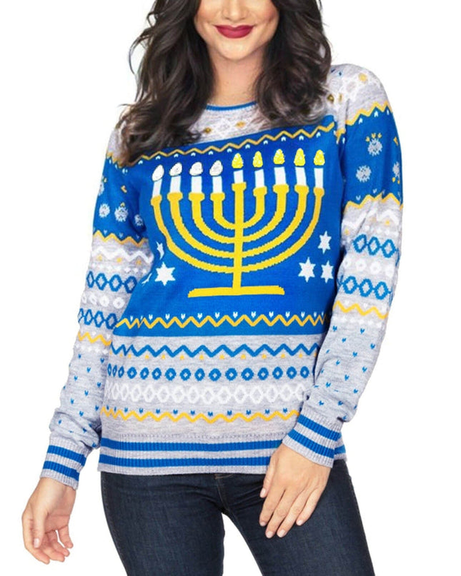 Women's Reversible Sequin Hanukkah Sweater