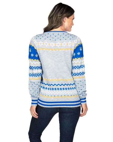 Women's Reversible Sequin Hanukkah Sweater