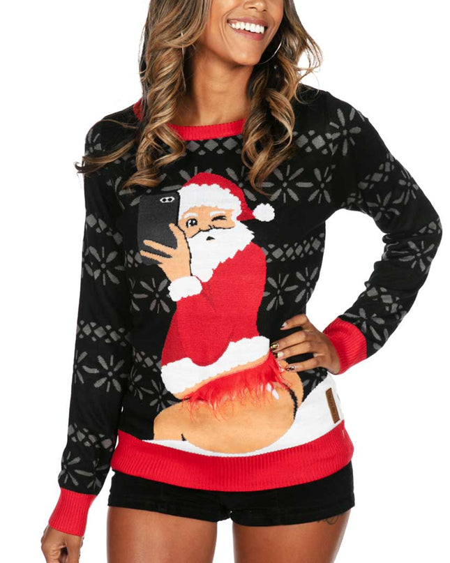 Women's Selfie Santa Ugly Christmas Sweater