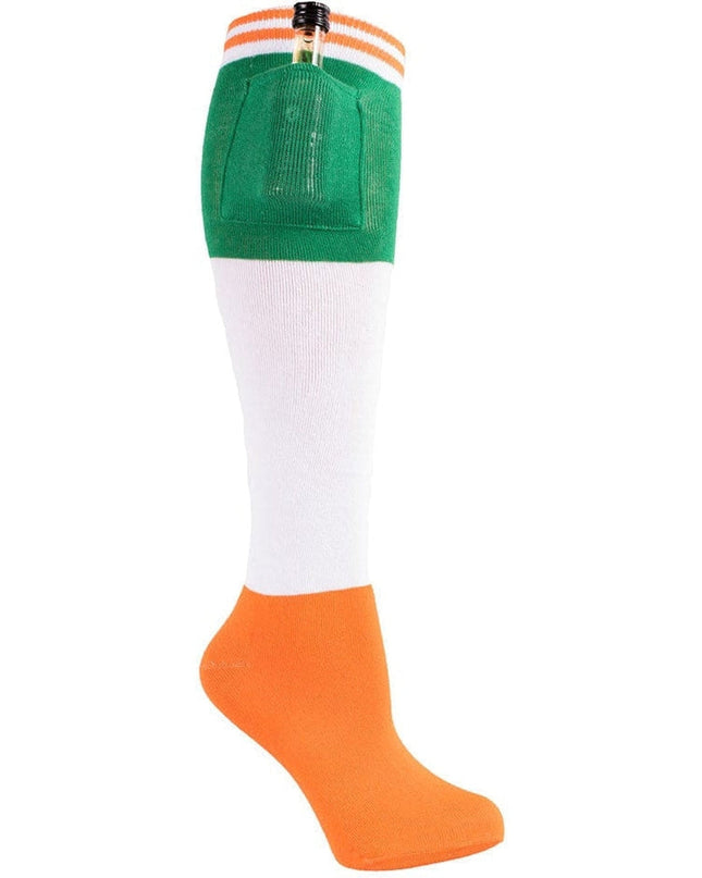 Women's Irish Flag Shot Socks with Pockets (Fits Sizes 6-11W)