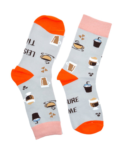 Fun Gray Leisure Time Socks