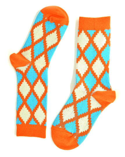 Chaussettes de Noël amusantes - Motif losange Zokni