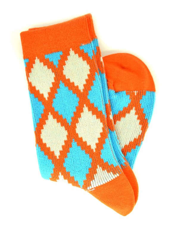 Chaussettes de Noël amusantes - Motif losange Zokni