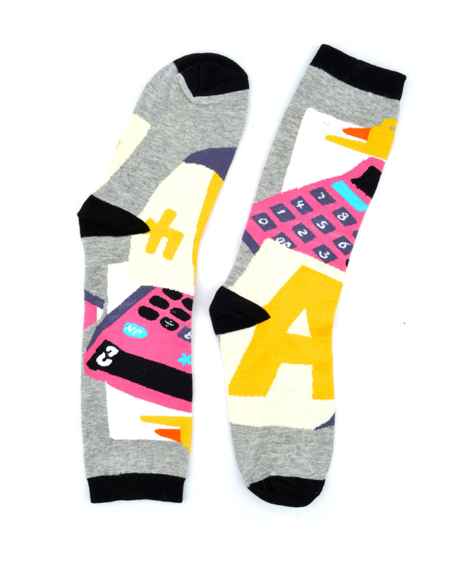 Chaussettes de Noël amusantes - Modèle de calculatrice Zokni