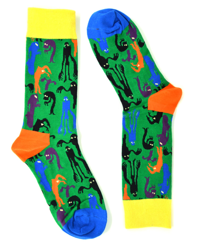 Chaussettes d'Halloween amusantes - Motif monstres Zokni