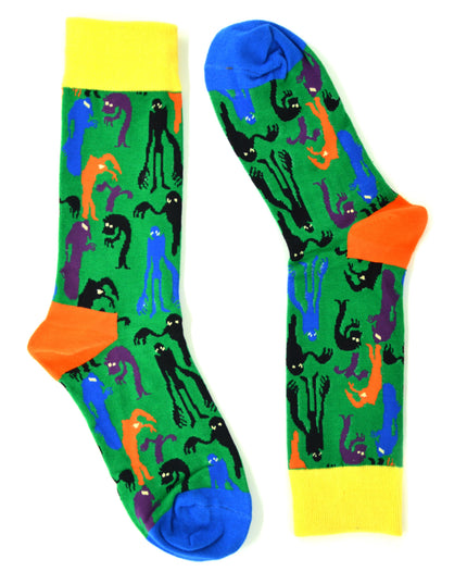 Fun Halloween Socks - Monsters Theme