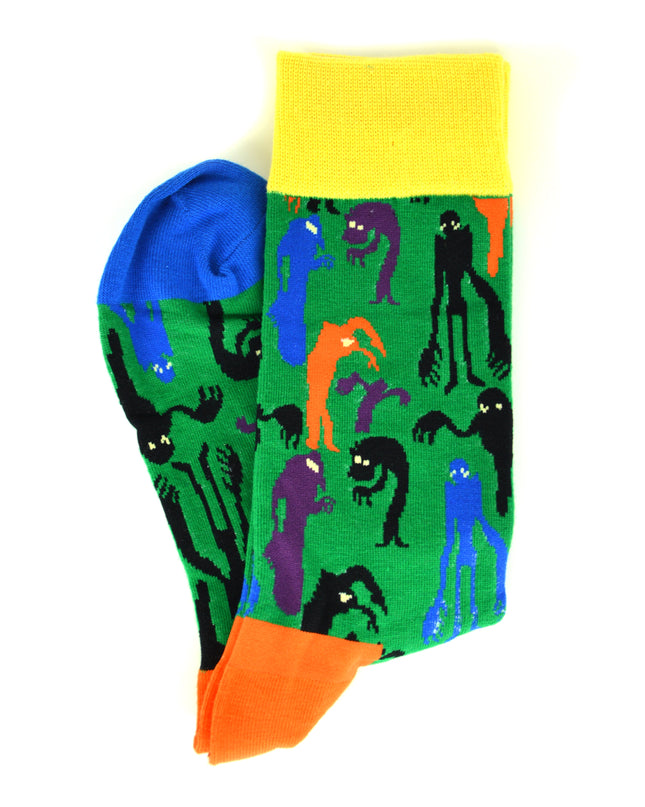 Chaussettes d'Halloween amusantes - Motif monstres Zokni